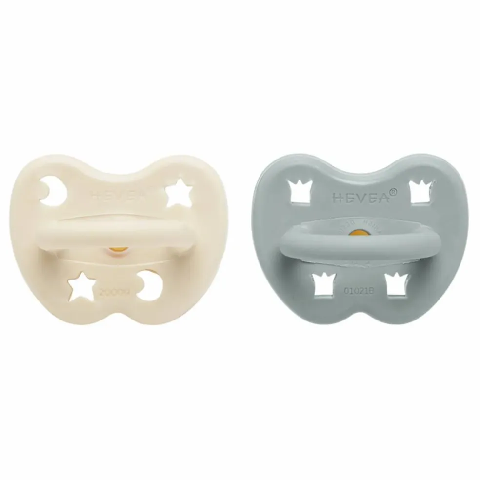 Tétines physiologiques en caoutchouc naturel - Lot de 2 | Gris clair