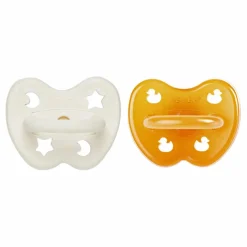 Tétines symétriques en caoutchouc naturel - Lot de 2 | Crème