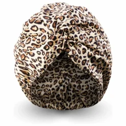 Turban en soie de mûrier imprimé Léopard