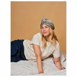 Turban en soie de mûrier imprimé Léopard