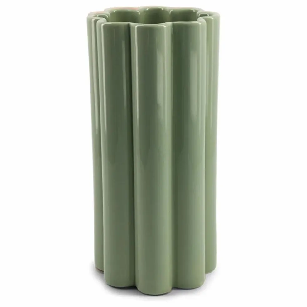 Vase Duetto Solo en céramique | Vert amande