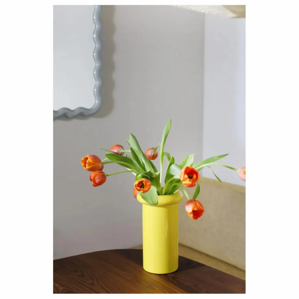 Vase en grès Turban | Jaune