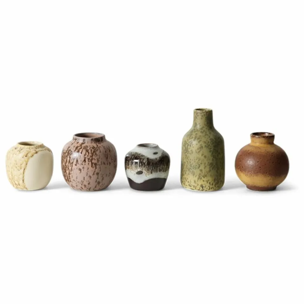 Vases en grès - Set de 5 | Multicolore