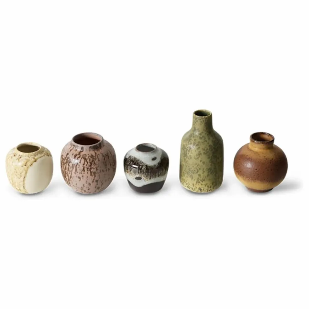 Vases en grès - Set de 5 | Multicolore