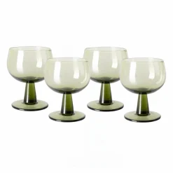 Verre à pied The emeralds - Set de 4 | Vert olive