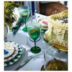 Verre à vin vert forêt délavé | Vert