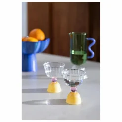 Verres à pieds tulip - Set de 2 | Jaune