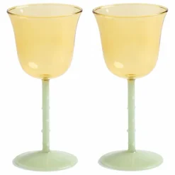 Verres à vin Dot - Set de 2 | Jaune