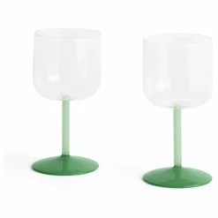 Verres à vin Tint - Set de 2 | Vert foncé