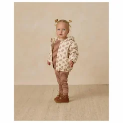 Veste à Capuche Fleurie Gaze de Coton Bio | Ecru