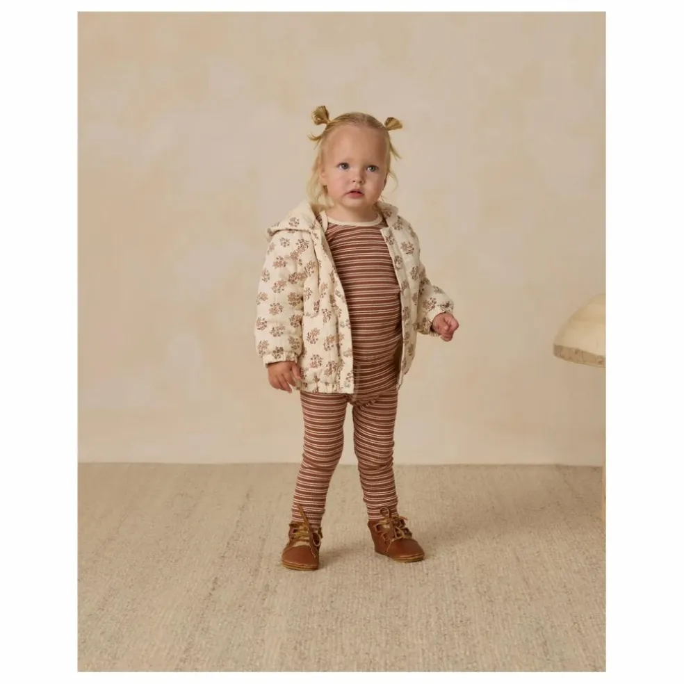 Veste à Capuche Fleurie Gaze de Coton Bio | Ecru