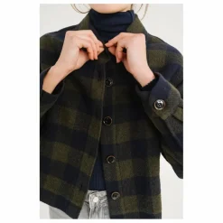 Veste Balma Holly Carreaux Laine | Vert kaki