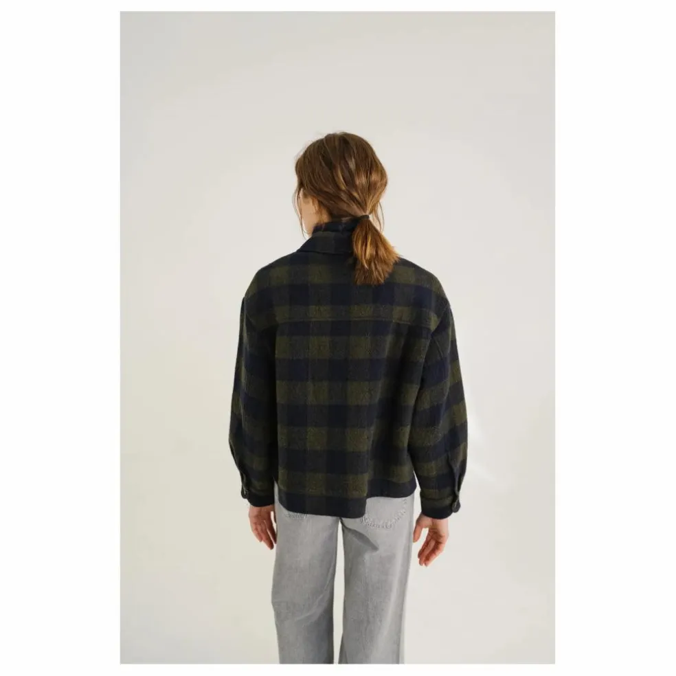 Veste Balma Holly Carreaux Laine | Vert kaki