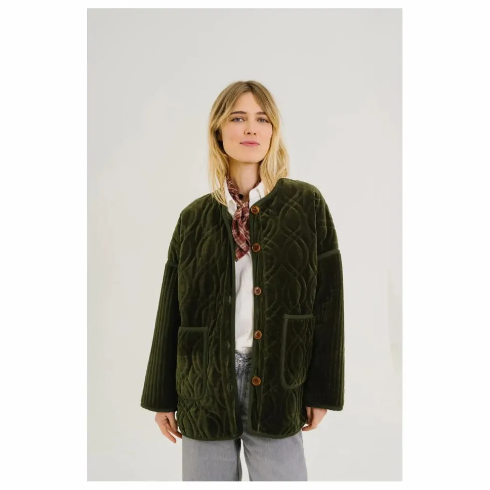 Veste Bari Zephir Brodée Velours | Vert