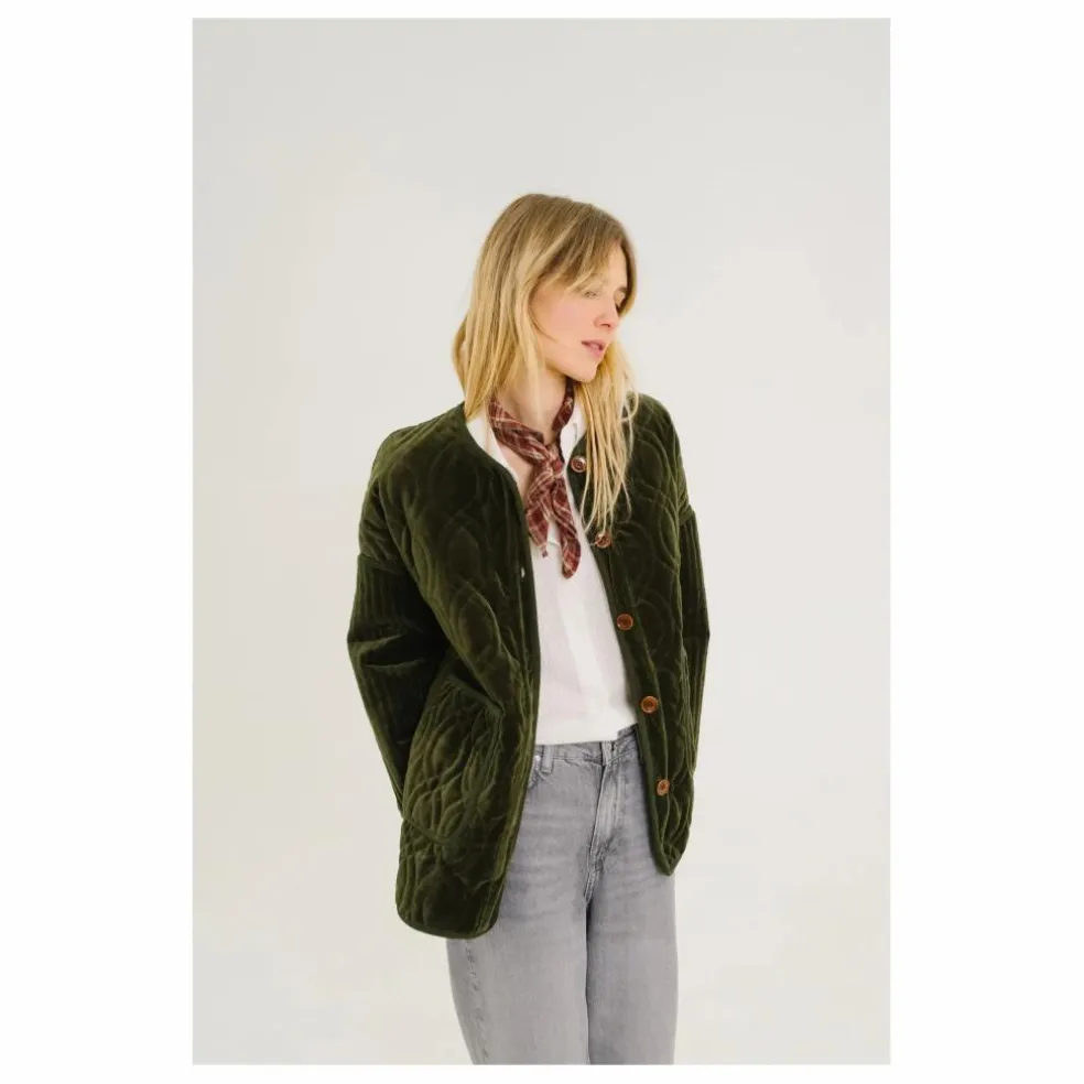 Veste Bari Zephir Brodée Velours | Vert