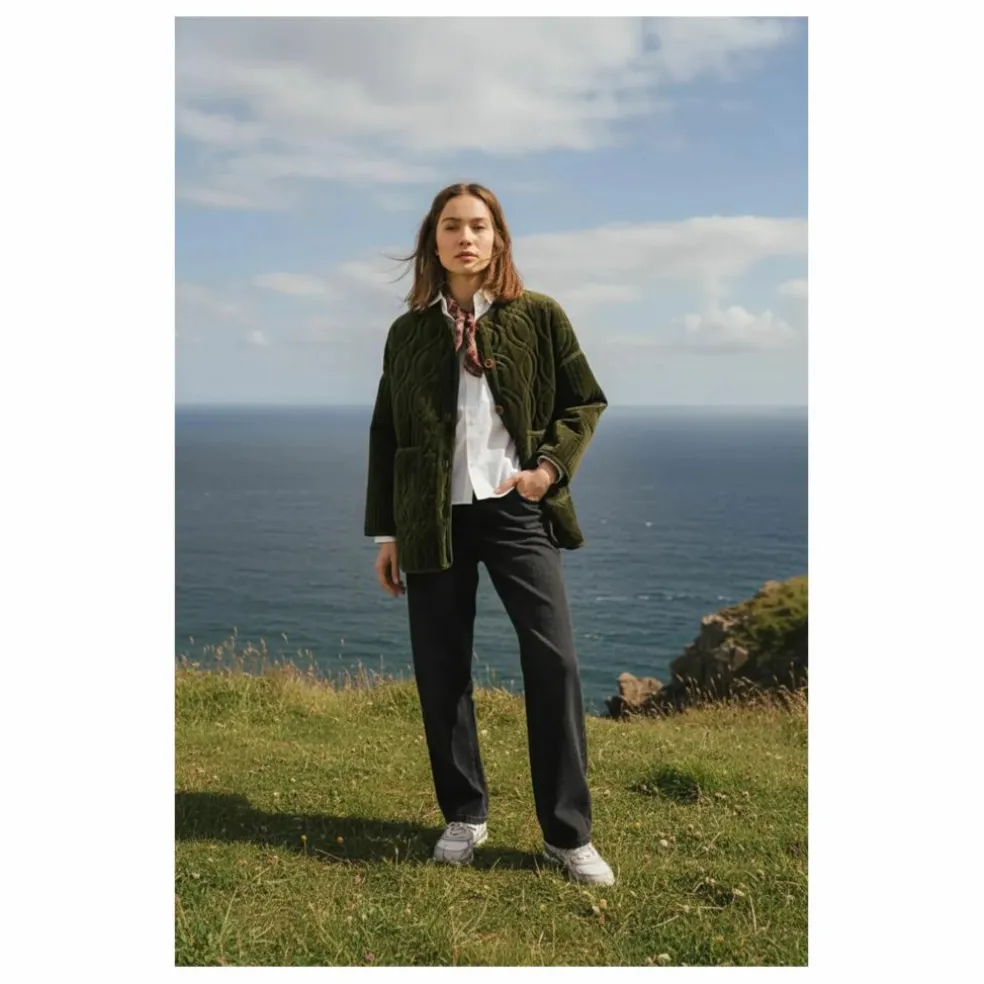 Veste Bari Zephir Brodée Velours | Vert