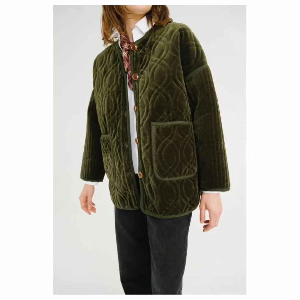 Veste Bari Zephir Brodée Velours | Vert