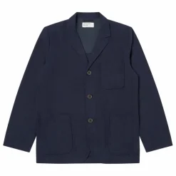 Veste Boutonnée Moleskine | Bleu marine