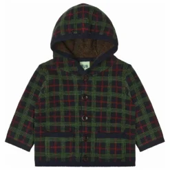 Veste Carreaux Laine de Mérinos Bébé | Vert