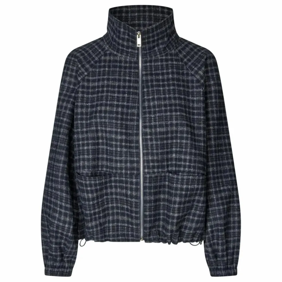 Veste Carreaux Mae | Bleu nuit