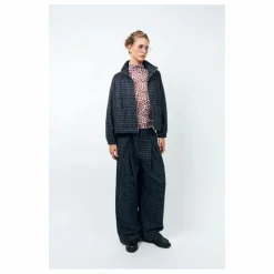 Veste Carreaux Mae | Bleu nuit