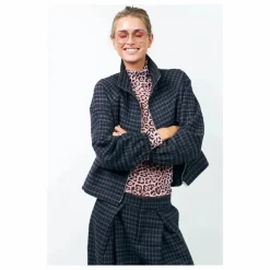 Veste Carreaux Mae | Bleu nuit