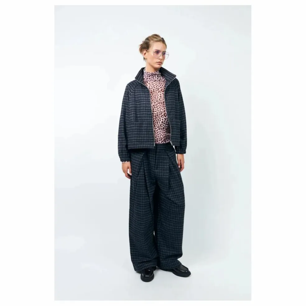 Veste Carreaux Mae | Bleu nuit