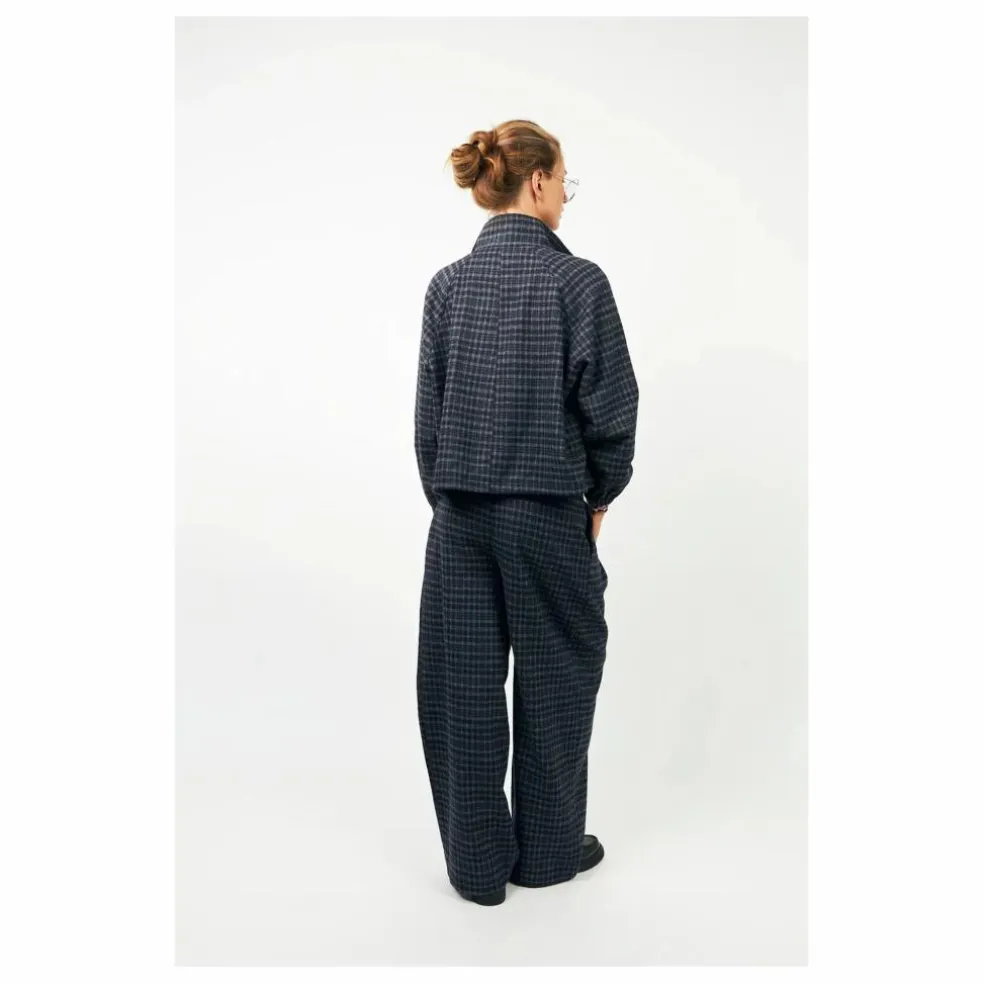Veste Carreaux Mae | Bleu nuit