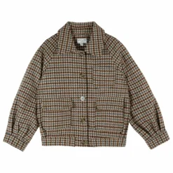 Veste Cassie Pied de Poule Laine | Marron