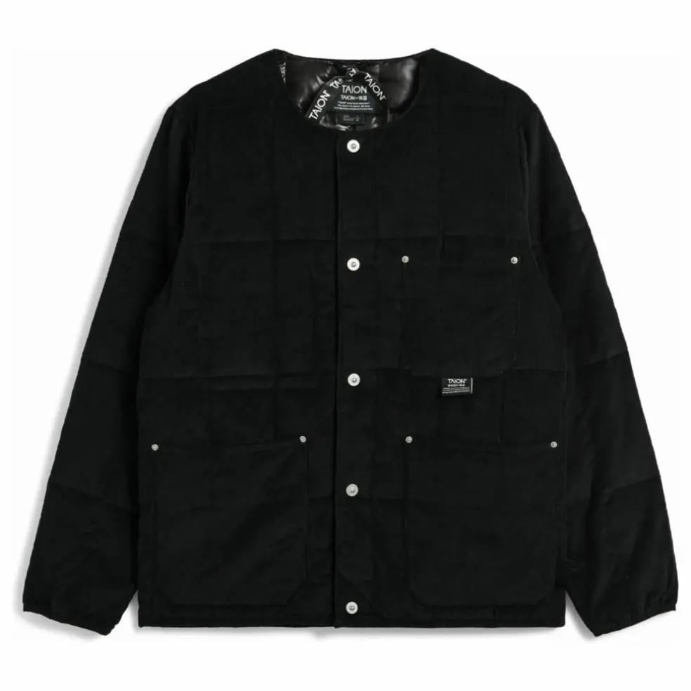 Veste Col Rond Velours Côtelé | Noir