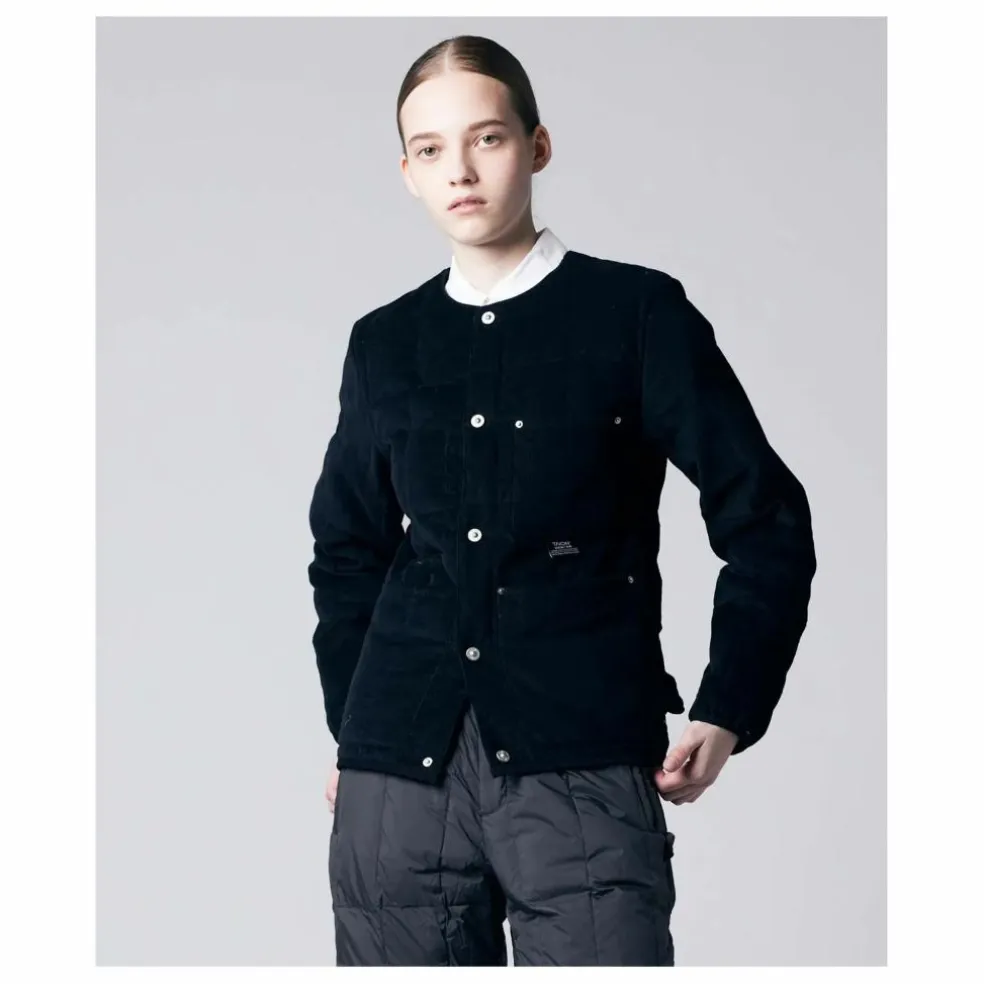 Veste Col Rond Velours Côtelé | Noir