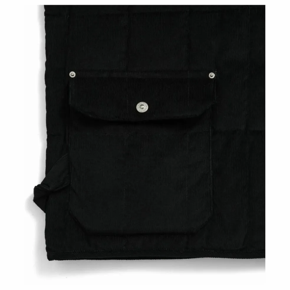 Veste Col Rond Velours Côtelé | Noir