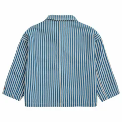 Veste Denim Rayée Color Block | Bleu