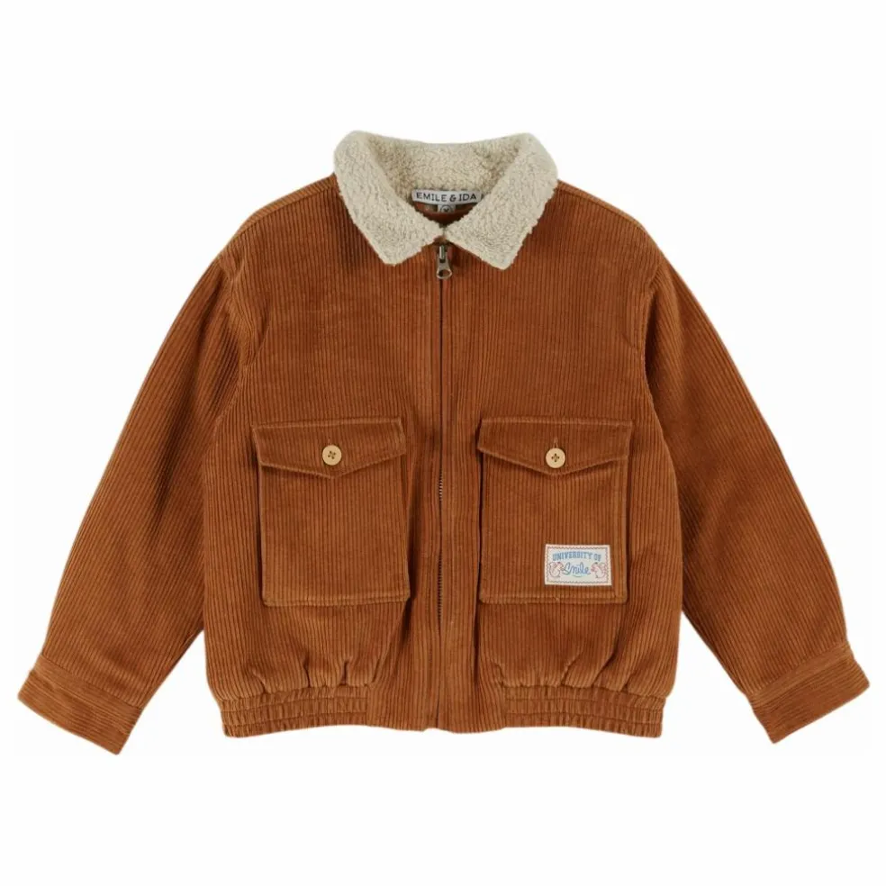 Veste Doublée Velours Côtelé | Caramel