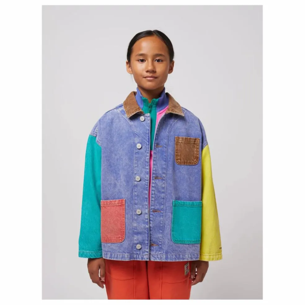 Veste en Jean Colorblock Coton Bio | Bleu