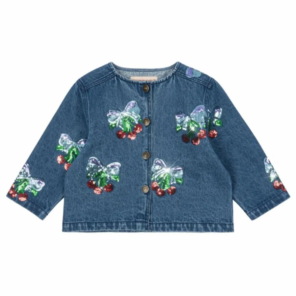 Veste en Jean Sequins Magot Coton Bio | Bleu