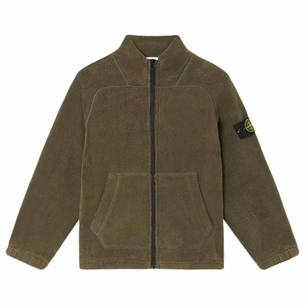 Veste Façon Sherpa | Vert kaki