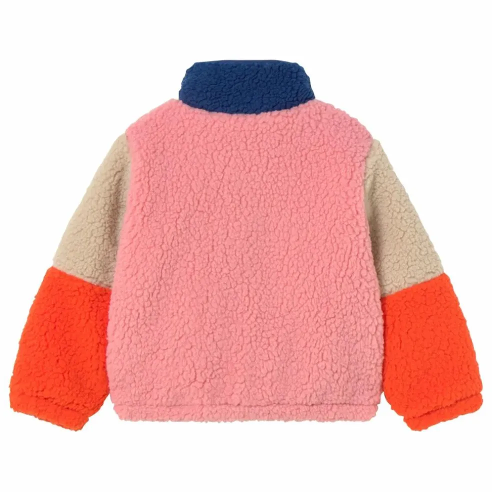 Veste Façon Sherpa Colorblock | Bleu