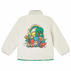 Veste Façon Sherpa Fleur | Ivoire