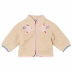 Veste Façon Sherpa Oiseaux | Beige