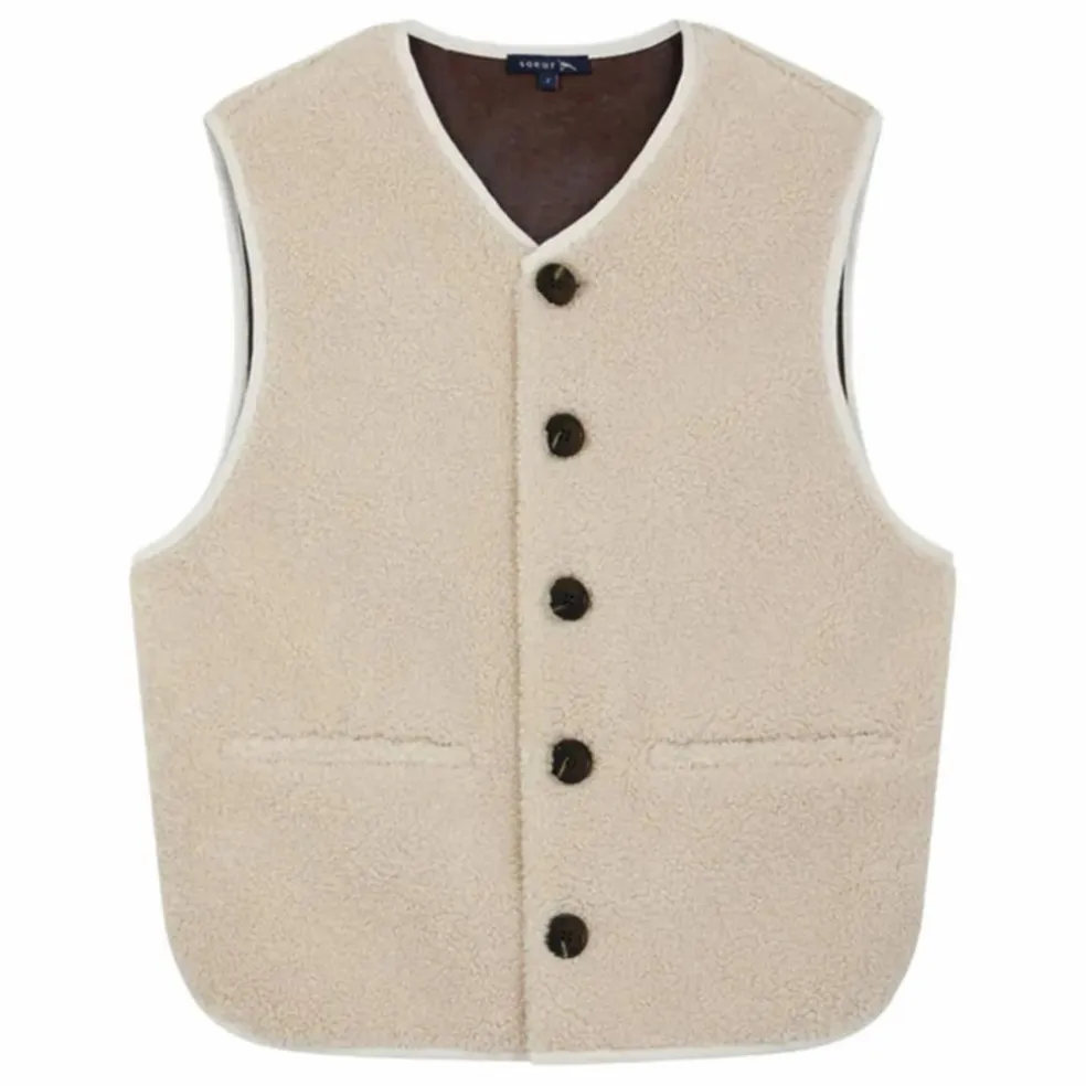 Veste Fusil Façon Fourrure | Ecru