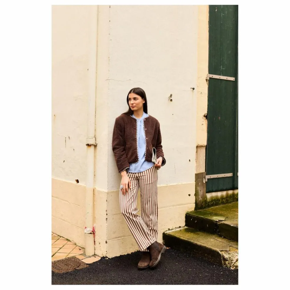 Veste Gerdie Sherpa Coton Bio | Marron