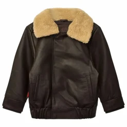 Veste Hold Ya Horses Col Sherpa Cuir | Marron foncé