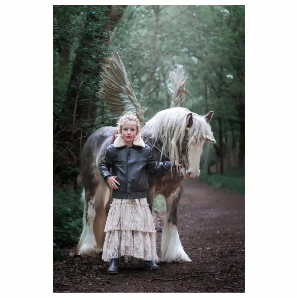 Veste Hold Ya Horses Col Sherpa Cuir | Marron foncé
