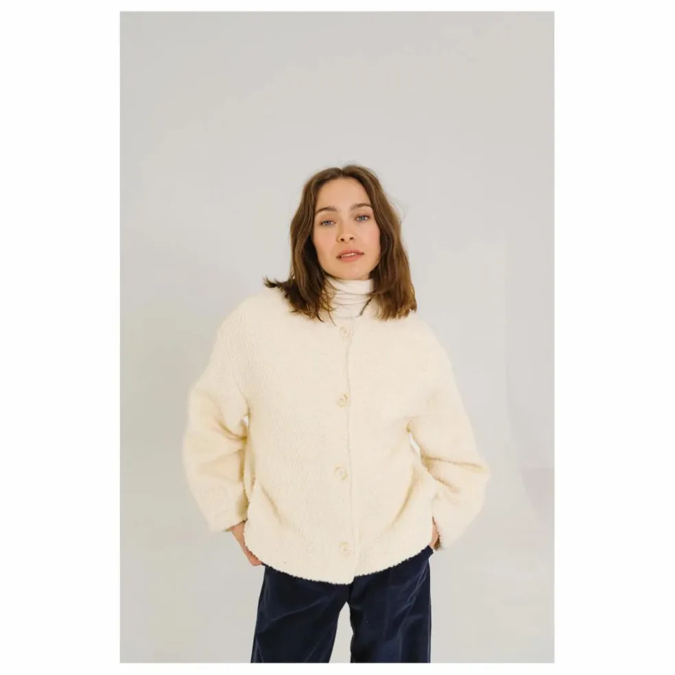 Veste Jay Bouclette Laine Vierge | Blanc