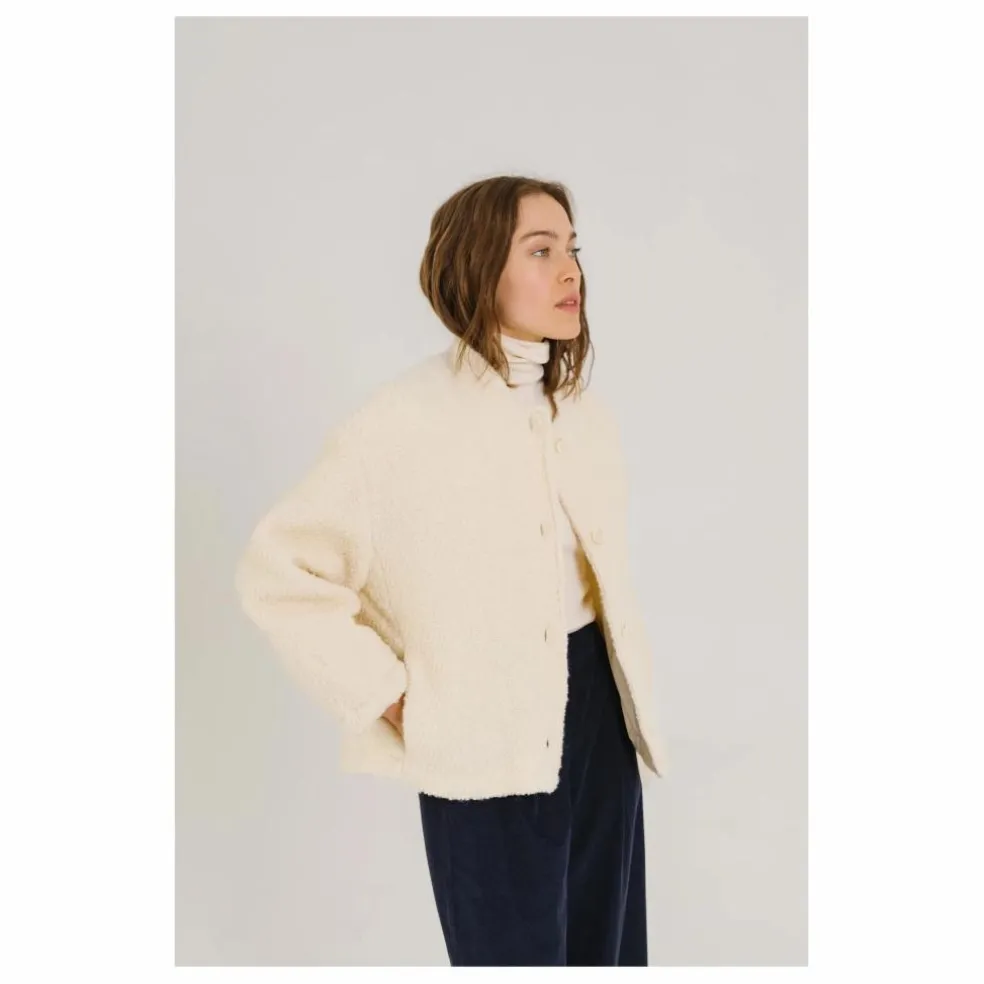 Veste Jay Bouclette Laine Vierge | Blanc