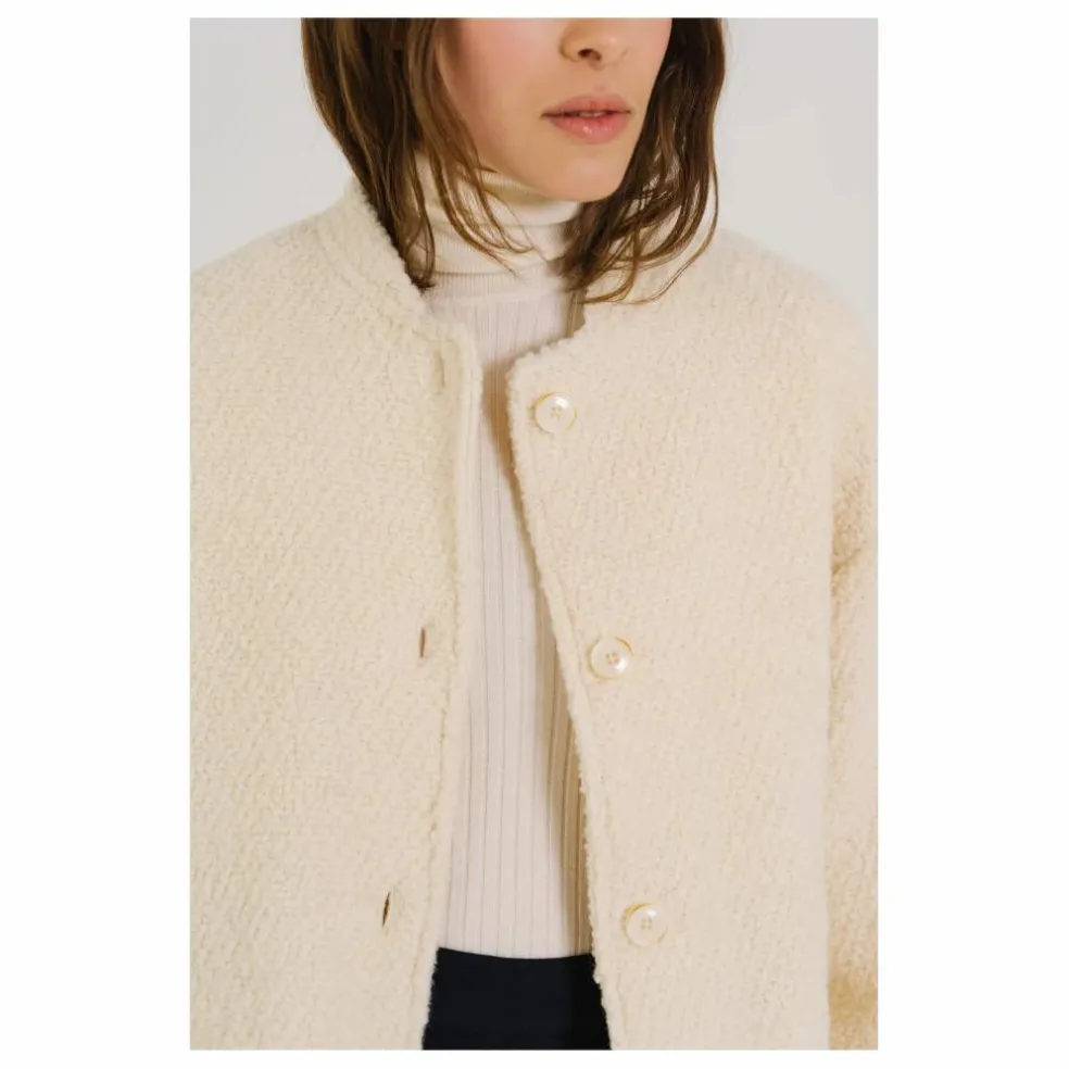Veste Jay Bouclette Laine Vierge | Blanc