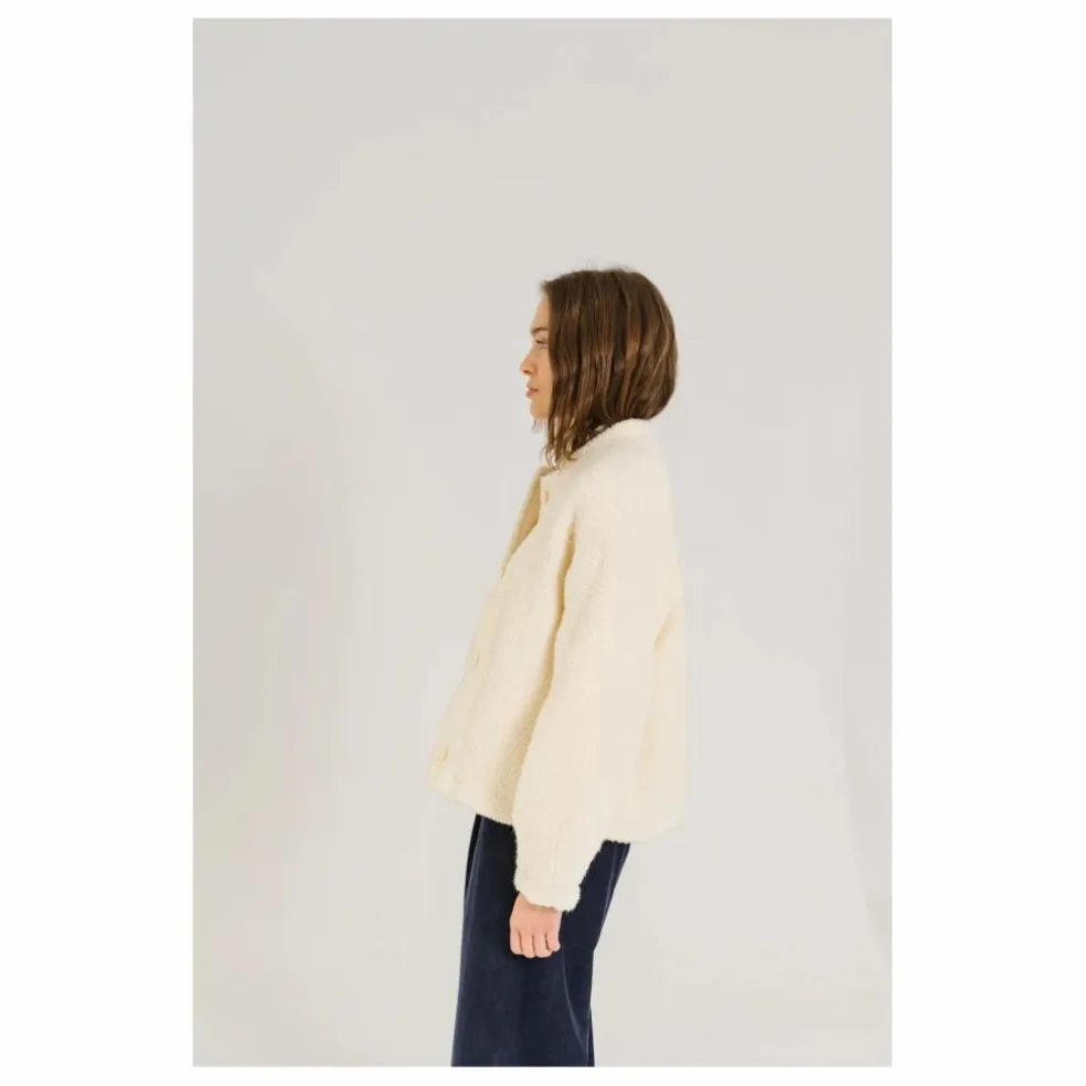 Veste Jay Bouclette Laine Vierge | Blanc