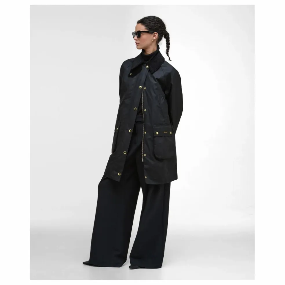 Veste Longue Beadnell Cirée | Noir