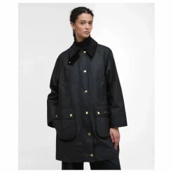Veste Longue Beadnell Cirée | Noir